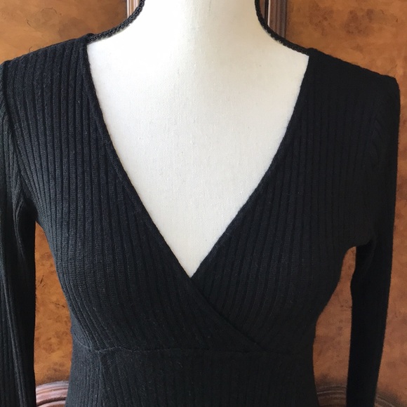 AEO Soft & Sexy Ribbed Knit Long Sleeve V-Neck Sweater Dress - Picture 2 of 14